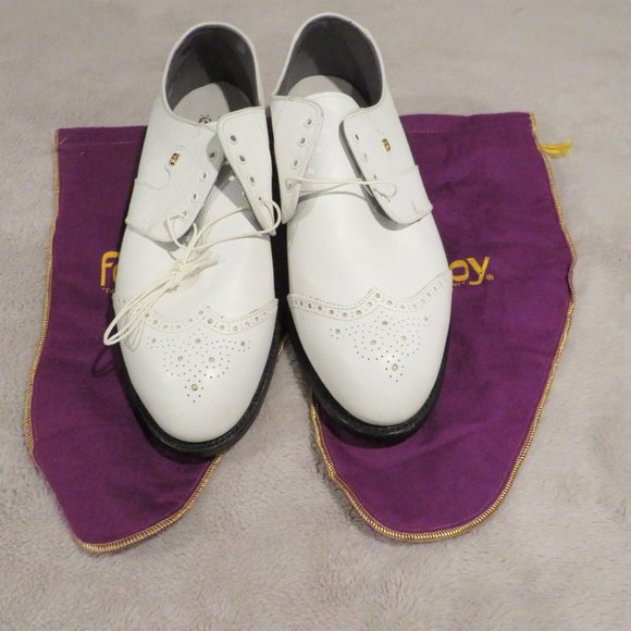 Footjoy Classics White Wingtips Golf Shoes Metal Spikes 57554 NWOB 14 EE main image 9